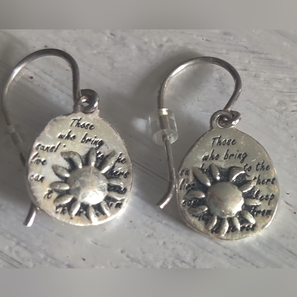Jewelry - Sterling Silver Inspirational Sunflower Earrings